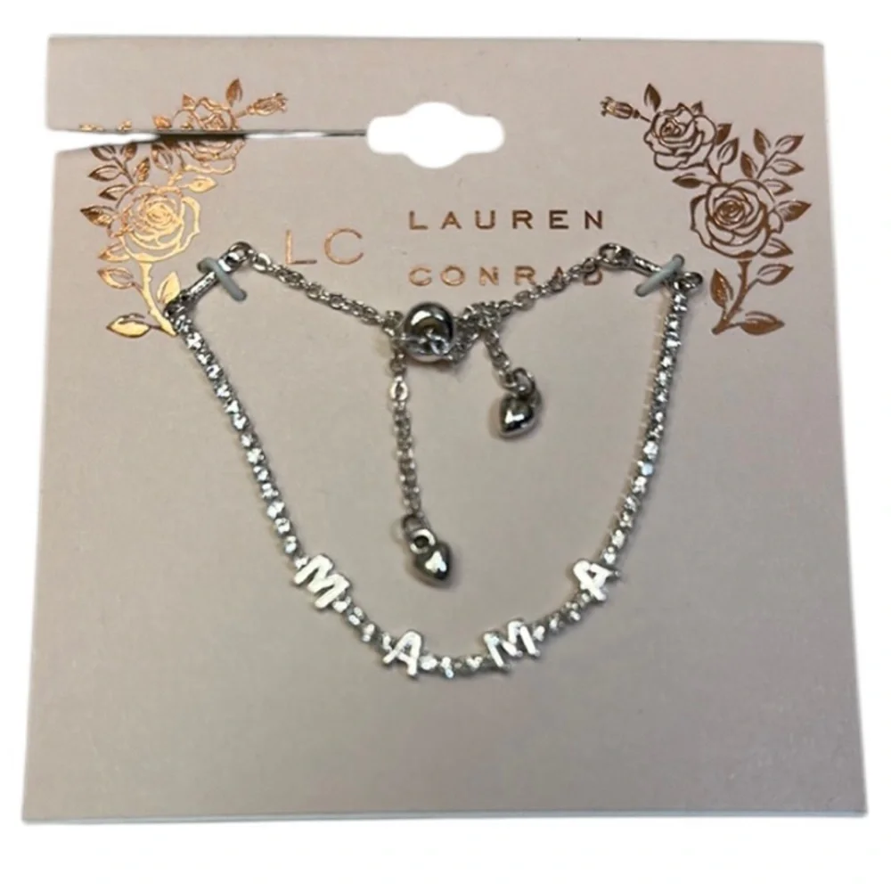 LC Lauren Conrad Silver Tone MAMA Adjustable Bracelet